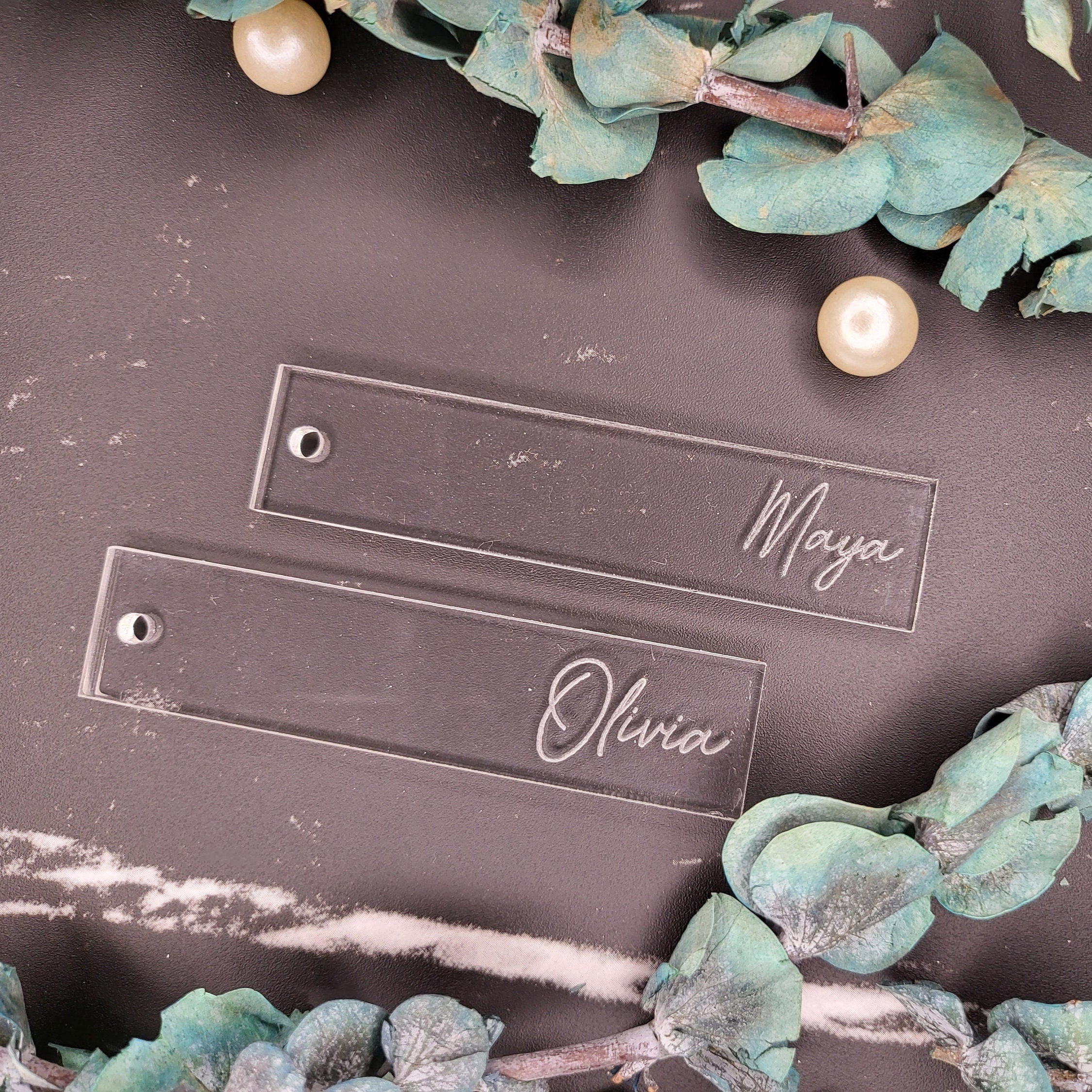 Wedding Place Cards (Small Rectangle) | Small Acrylic Single Line Cards | Personalized Name Cards