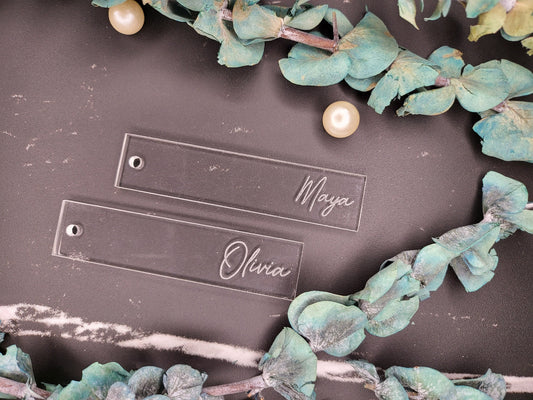 Wedding Place Cards (Small Rectangle) | Small Acrylic Single Line Cards | Personalized Name Cards