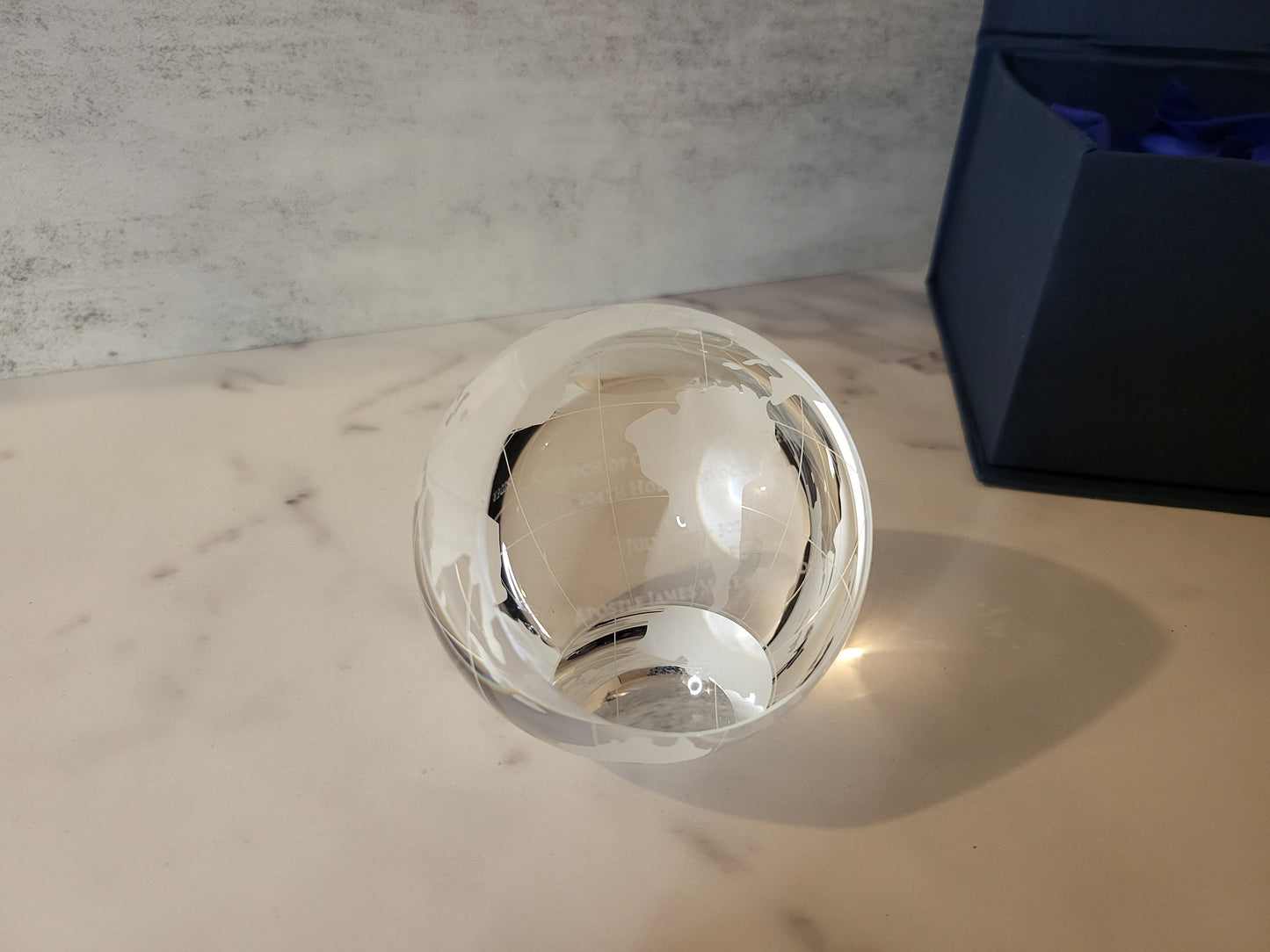 Crystal Globe Paperweight | Paper Weight Office Gift | Conference Gift | Award Paper Weight