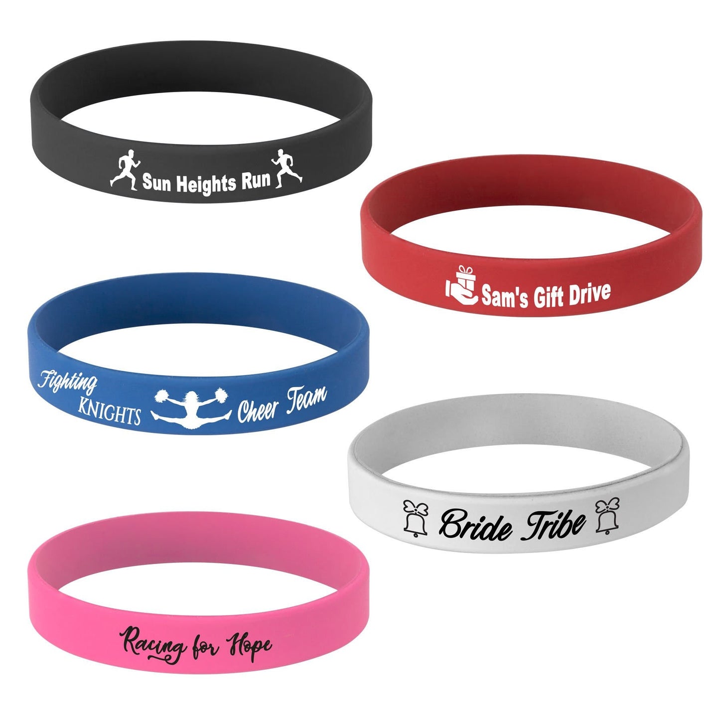 Customized Rubber Wristbands | Silicone Event Bracelets | Waterproof Fundraiser Bands | School Wristbands