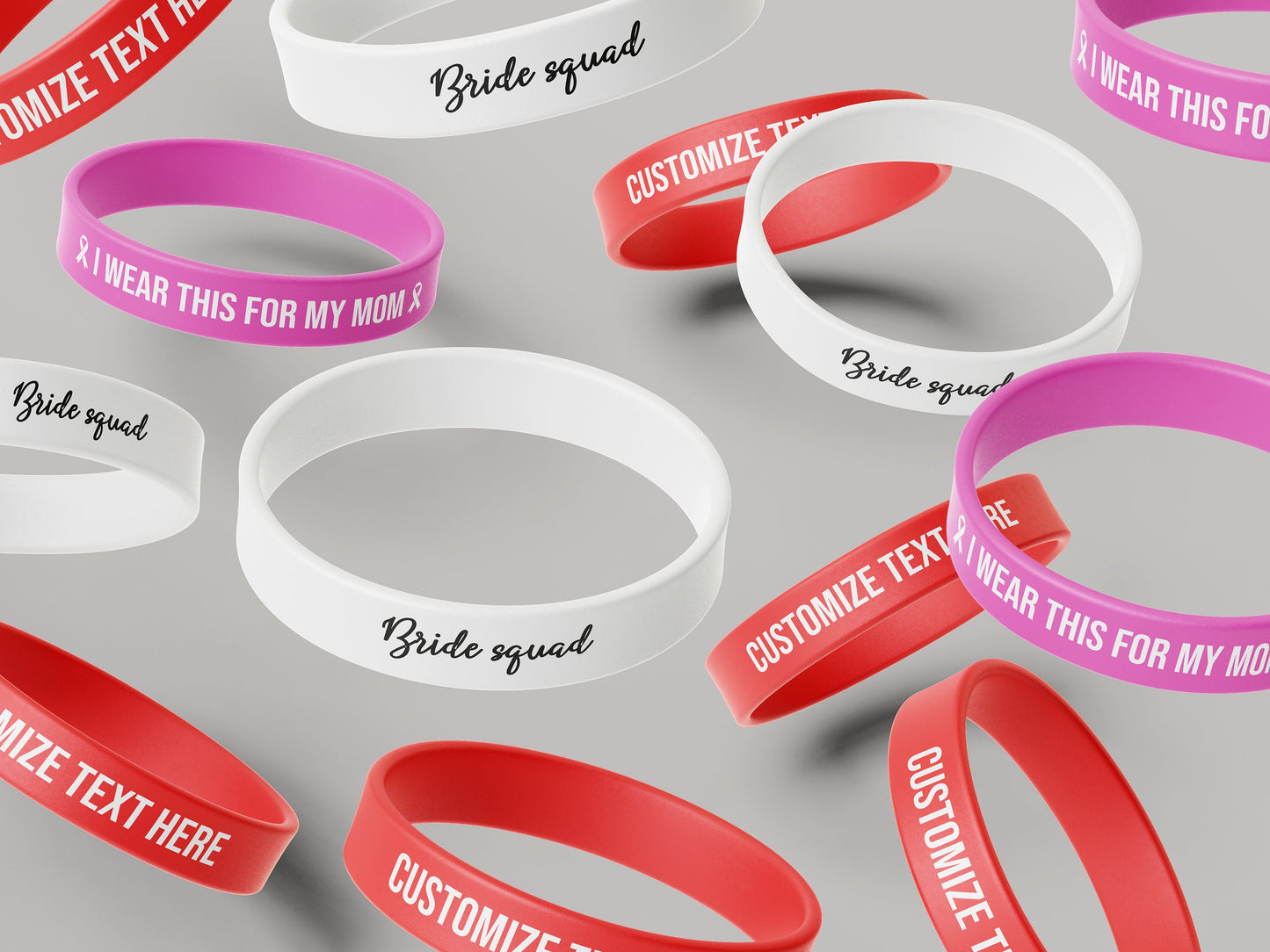 Customized Rubber Wristbands | Silicone Event Bracelets | Waterproof Fundraiser Bands | School Wristbands