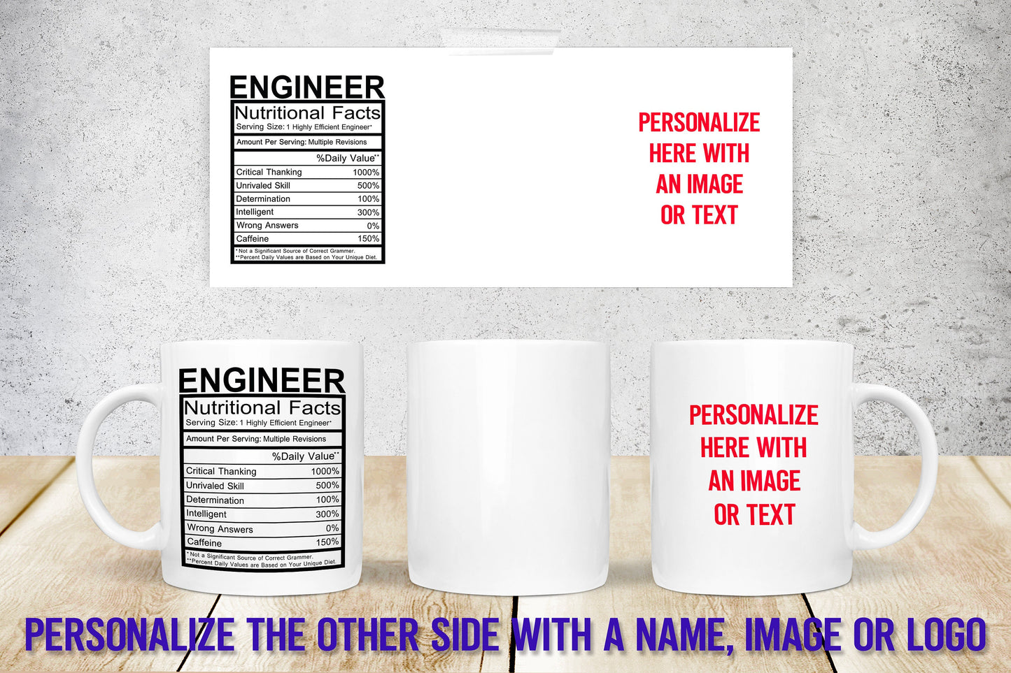 Engineer Nutrition Facts Mug | Personalized Mug | Magic Mug