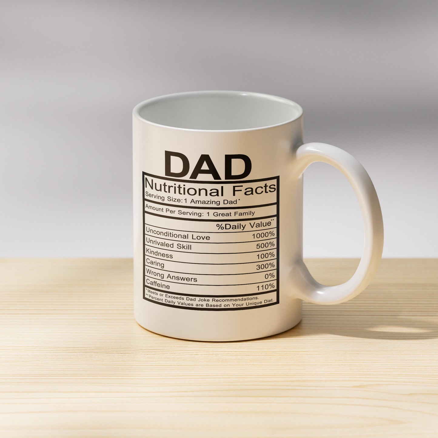 Dad/Father Nutrition Facts Mug | Personalized Mug | Magic Mug