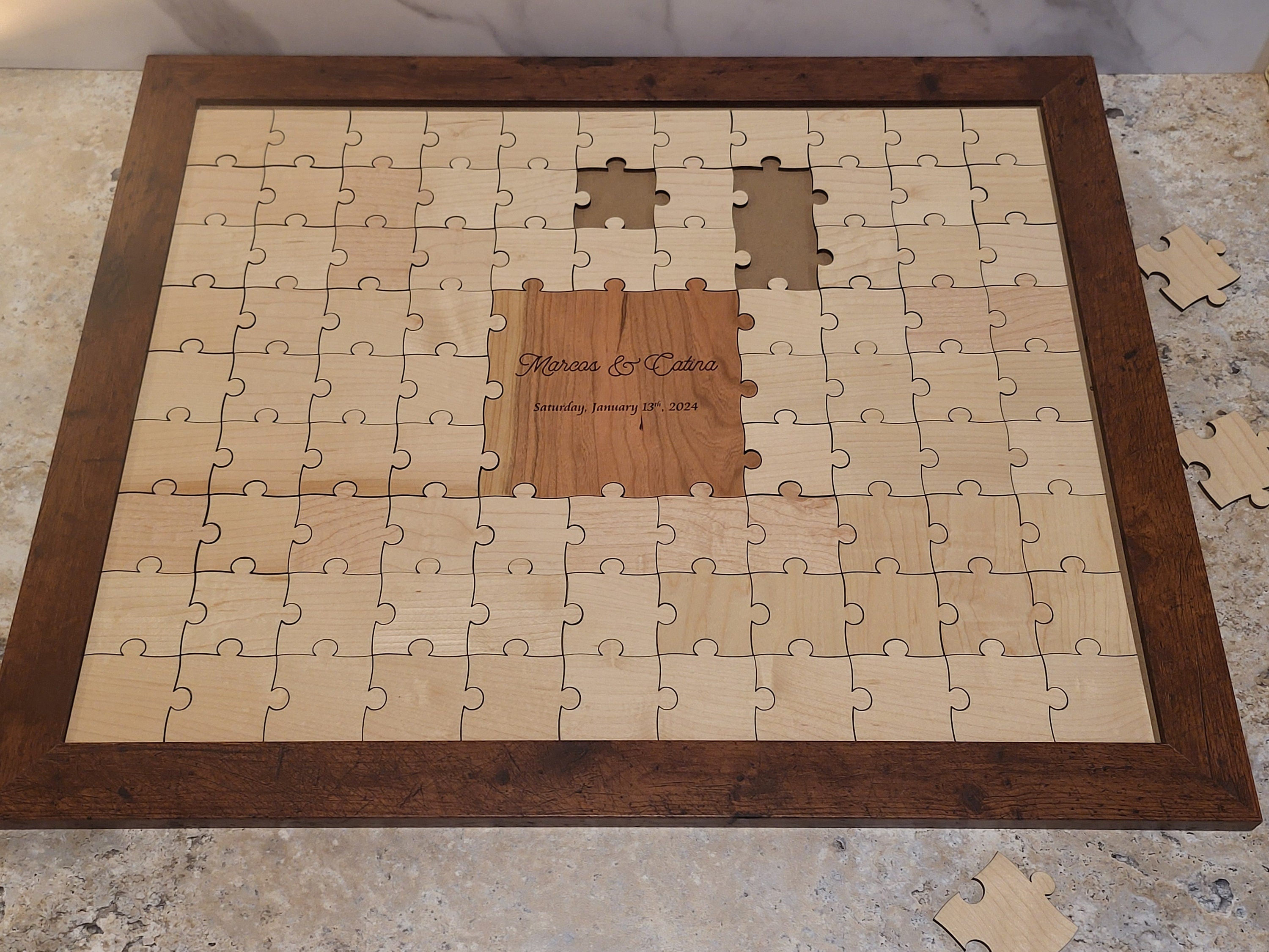 Wedding Puzzle | Wedding Guest Book Alternative | Size Variety Wedding Puzzle