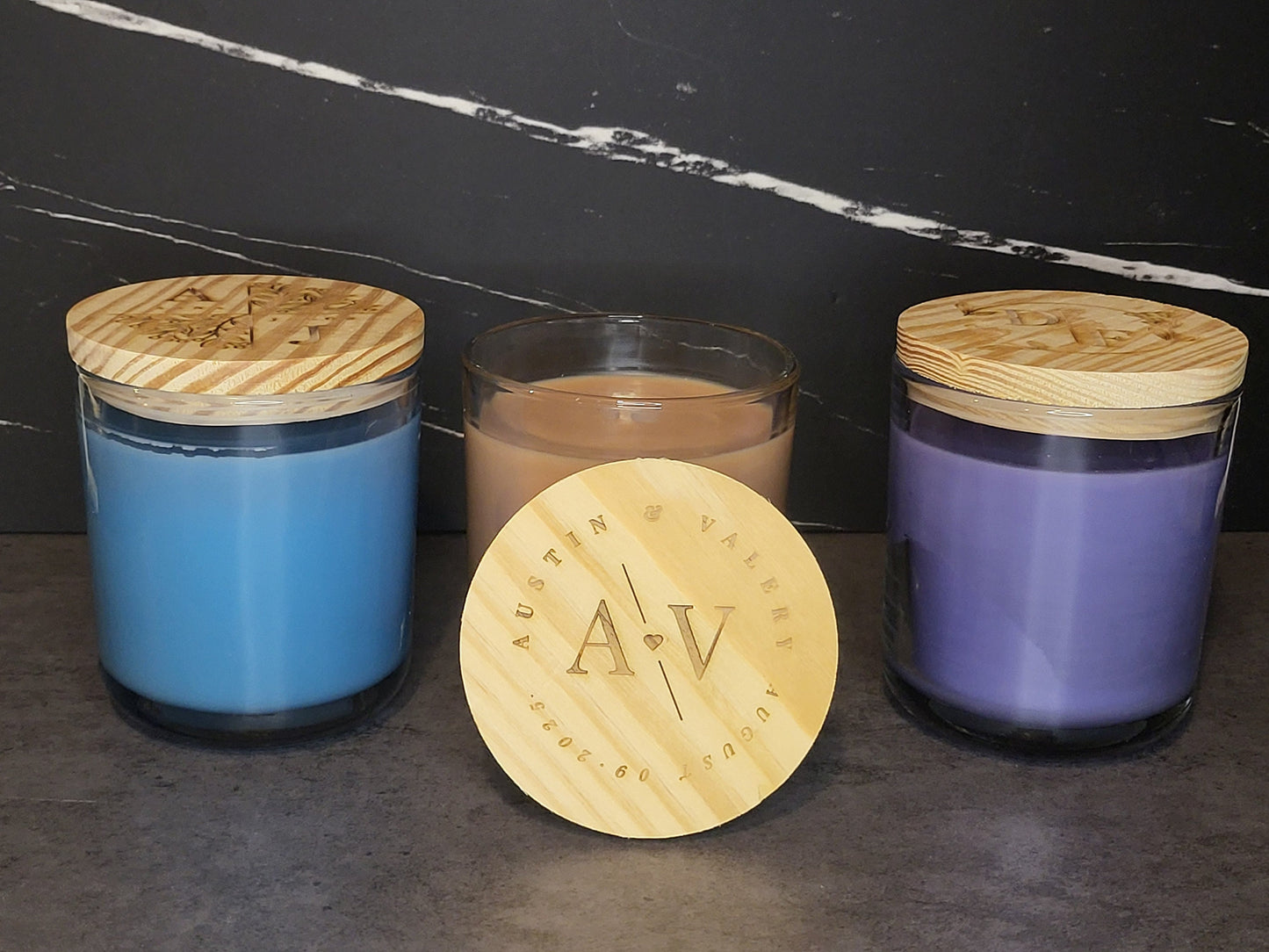 Personalized Scented Candle | Engraved Wood Lid Candle