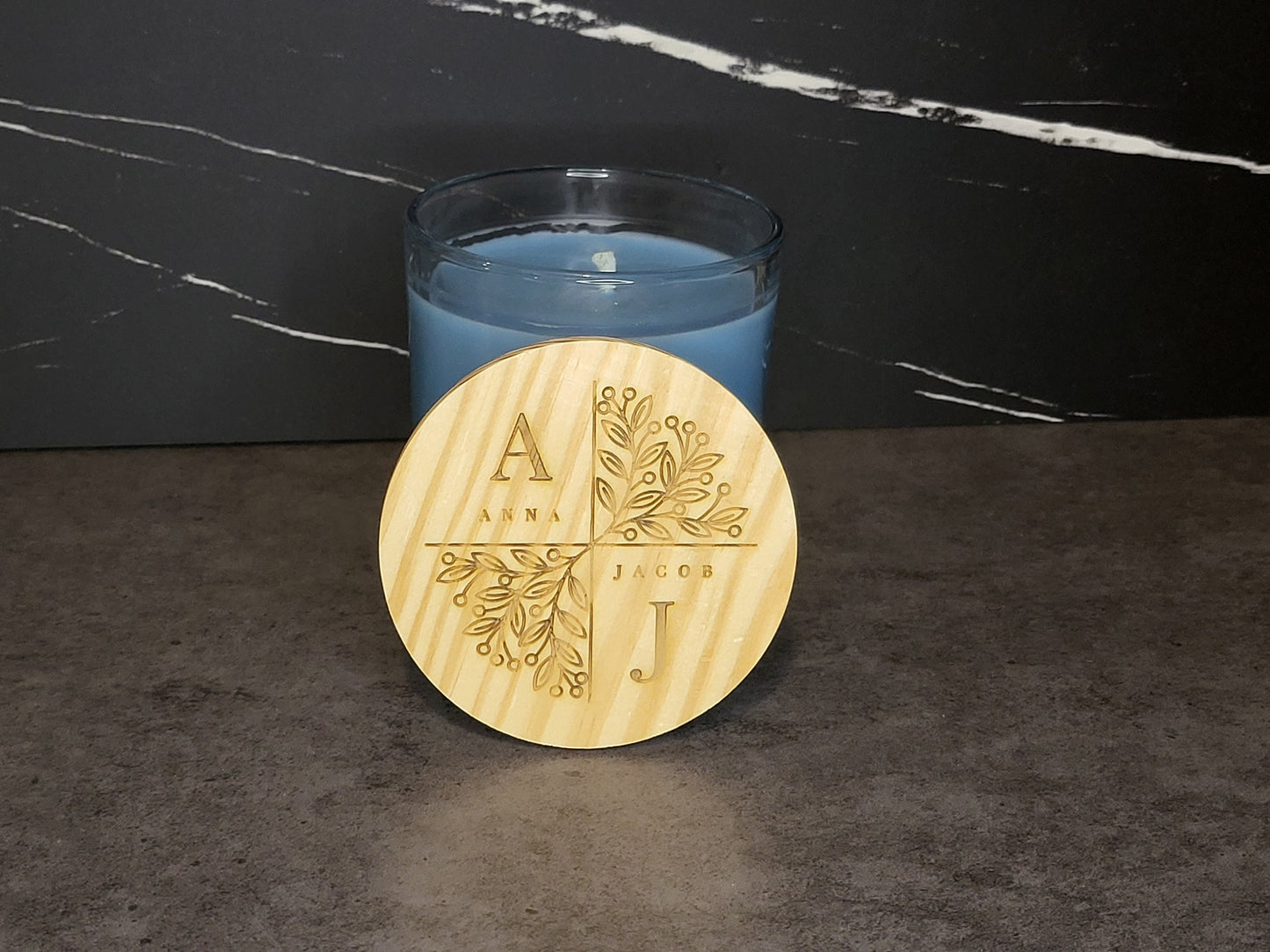 Personalized Scented Candle | Engraved Wood Lid Candle