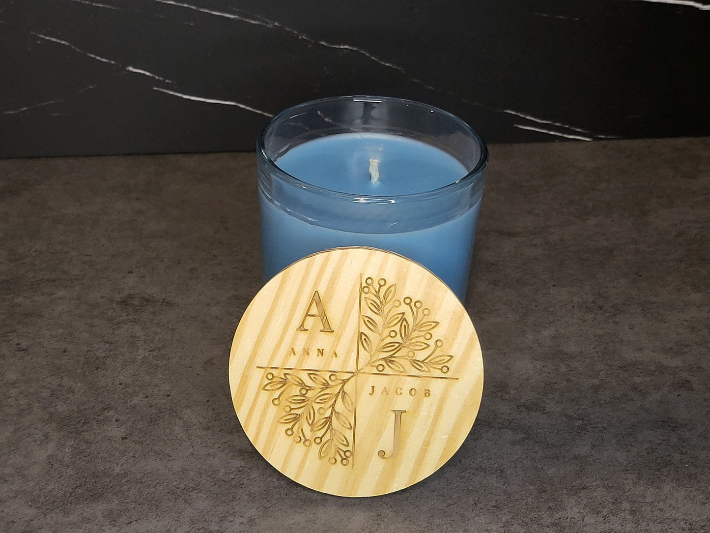 Personalized Scented Candle | Engraved Wood Lid Candle