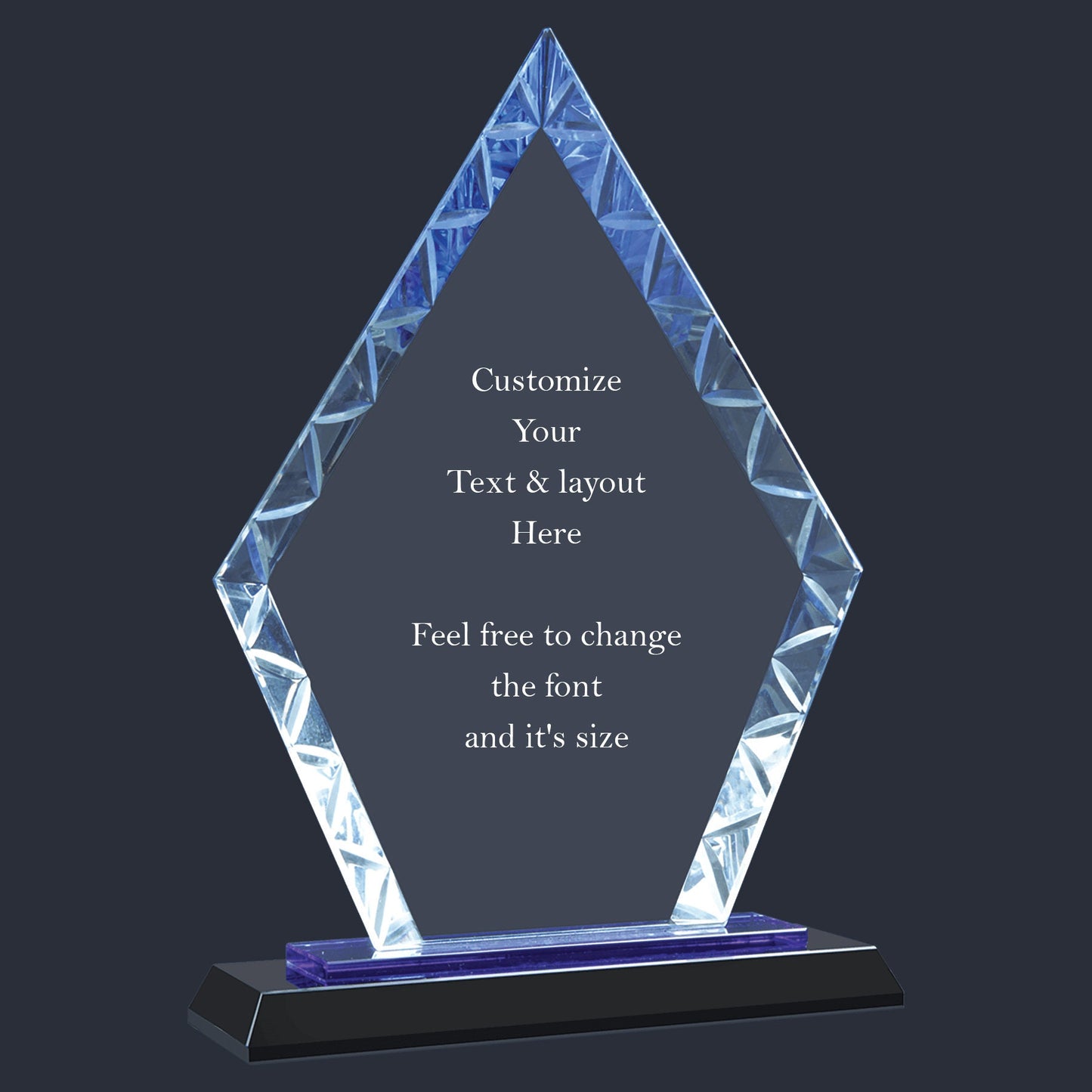 Engraved Glass Award | Diamond Accent Glass Award | Retirement Plaque | Personalized Award Glass | Employee Appreciation | Employee Award