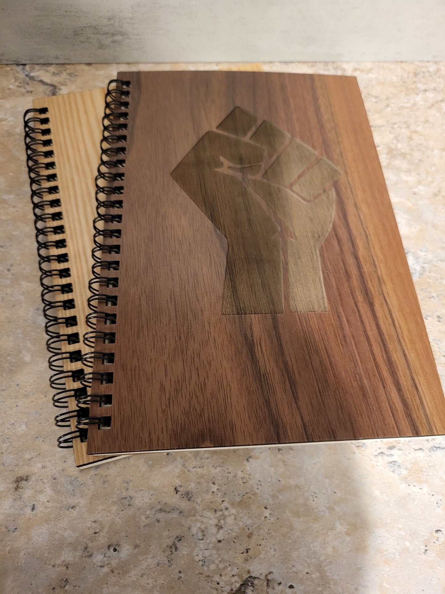 Black Power Personalized Wood Cover Notebook | Black Lives Matter Personalized Sketchbook | Custom Engraved Notebook