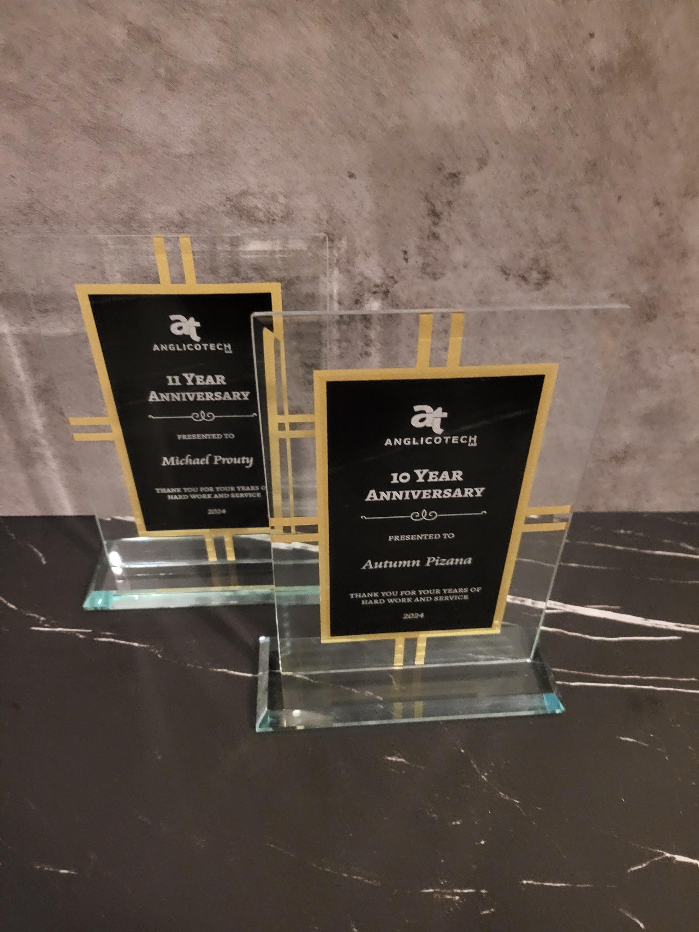 Contemporary Glass 4-Point Award | Personalized Office Award | Retirement Appreciation | Recognition Gift | Employee Of The Year | Church Award