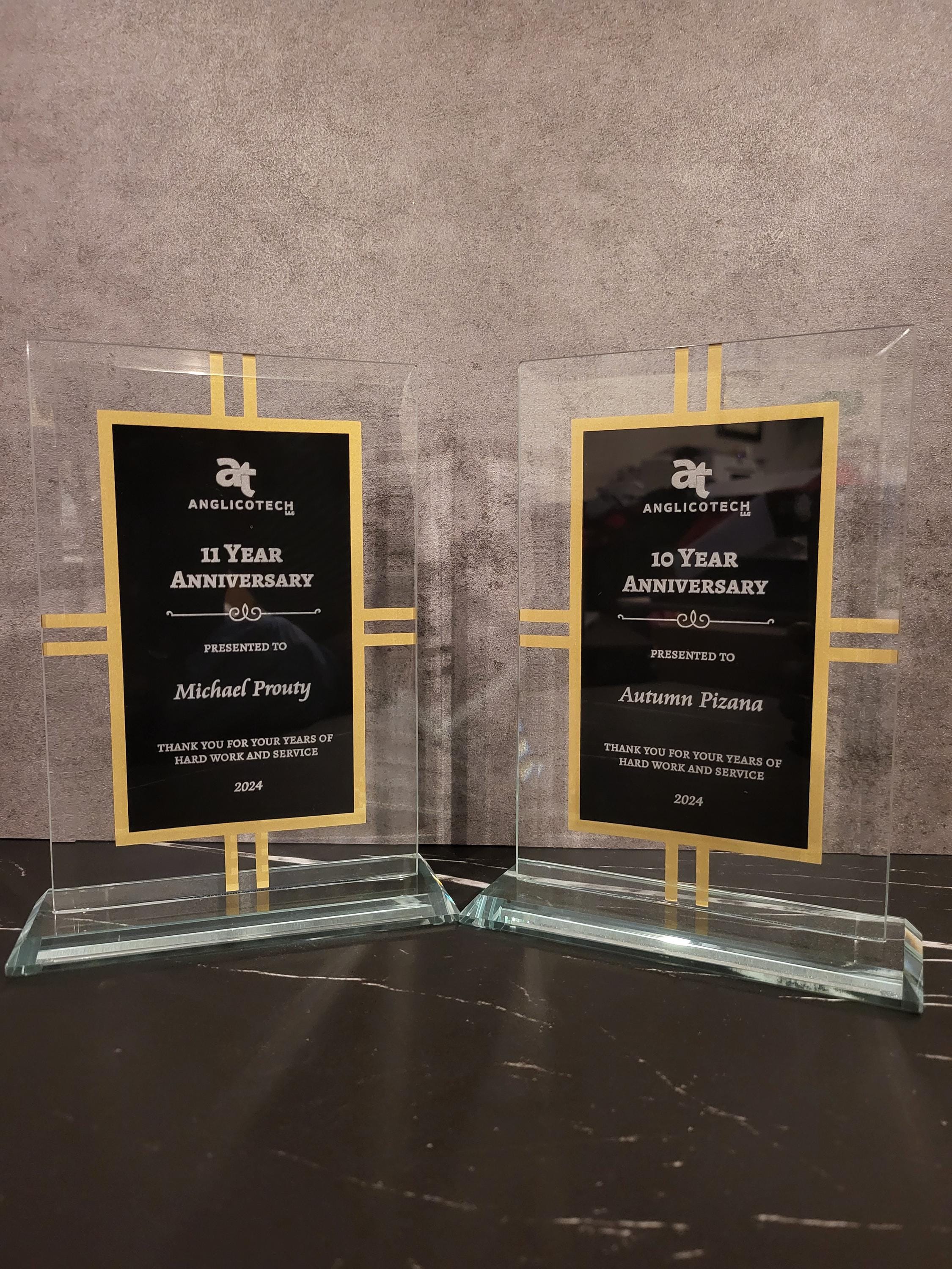 Contemporary Glass 4-Point Award | Personalized Office Award | Retirement Appreciation | Recognition Gift | Employee Of The Year | Church Award