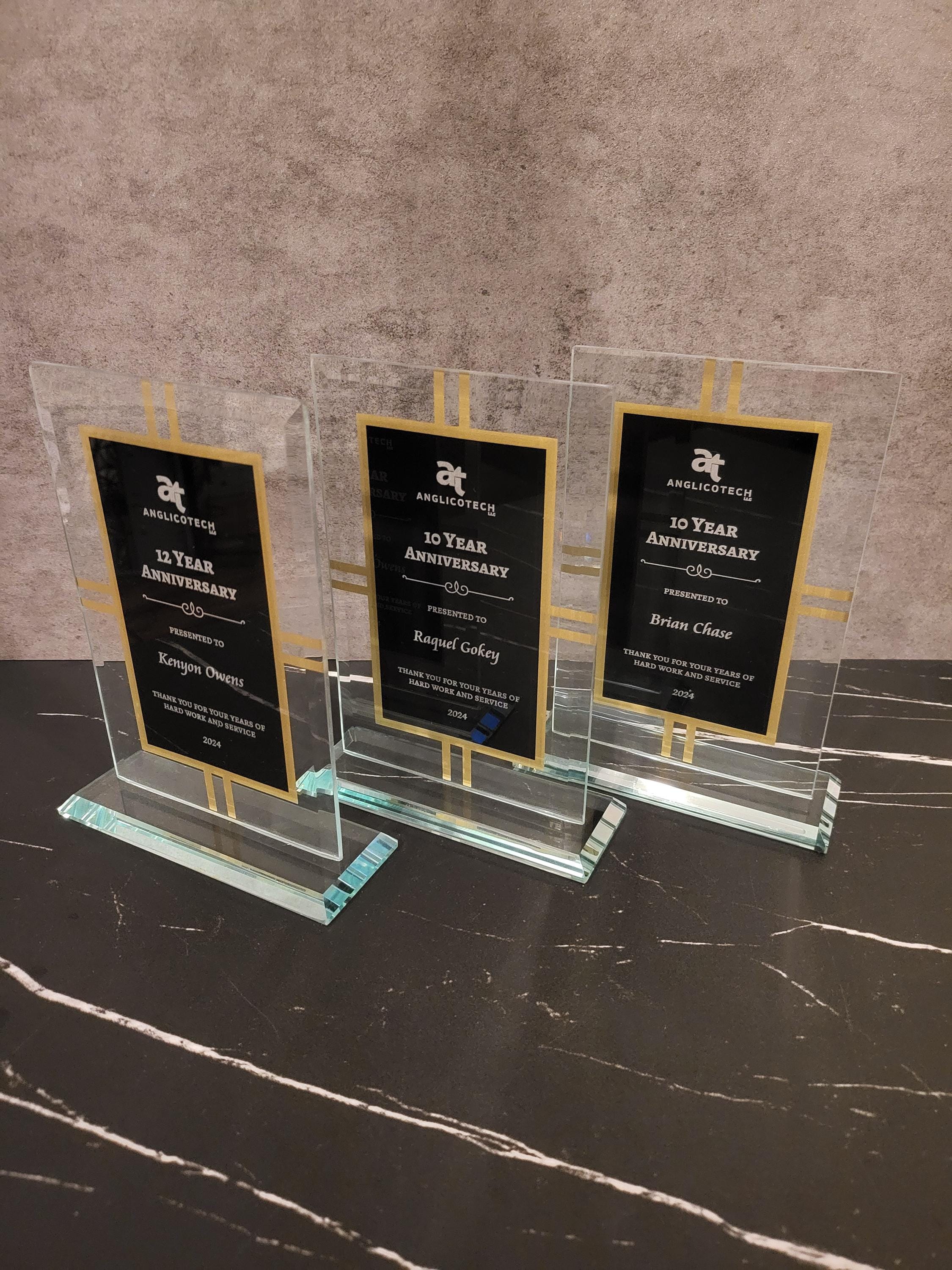 Contemporary Glass 4-Point Award | Personalized Office Award | Retirement Appreciation | Recognition Gift | Employee Of The Year | Church Award