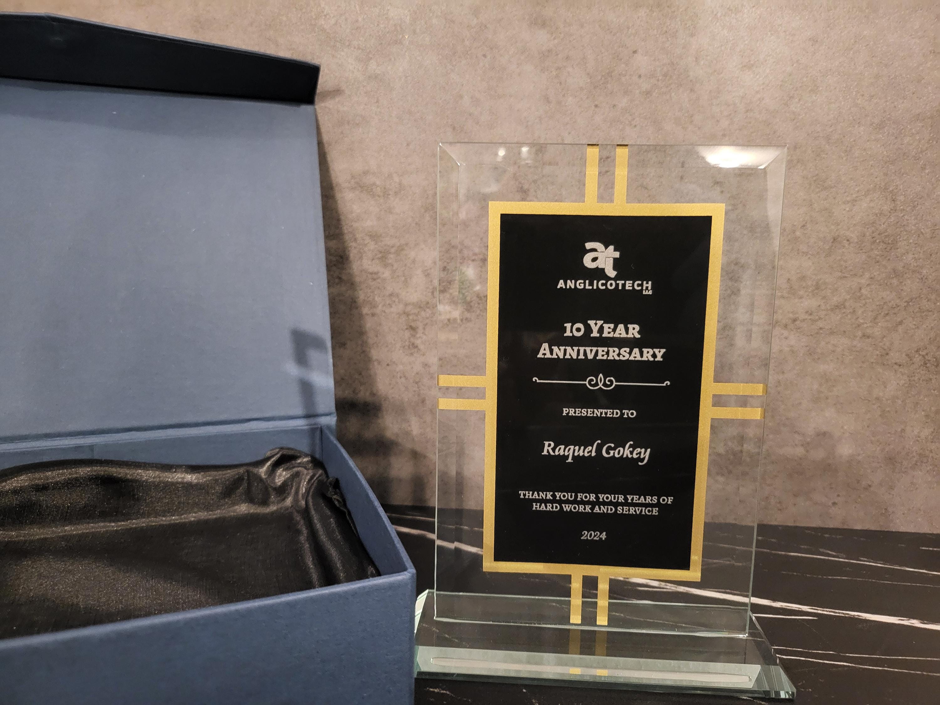 Contemporary Glass 4-Point Award | Personalized Office Award | Retirement Appreciation | Recognition Gift | Employee Of The Year | Church Award