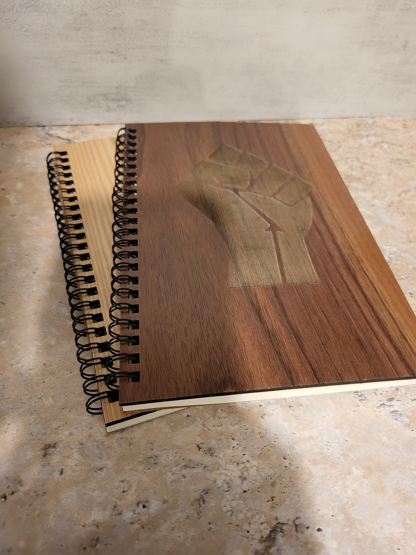 Black Power Personalized Wood Cover Notebook | Black Lives Matter Personalized Sketchbook | Custom Engraved Notebook