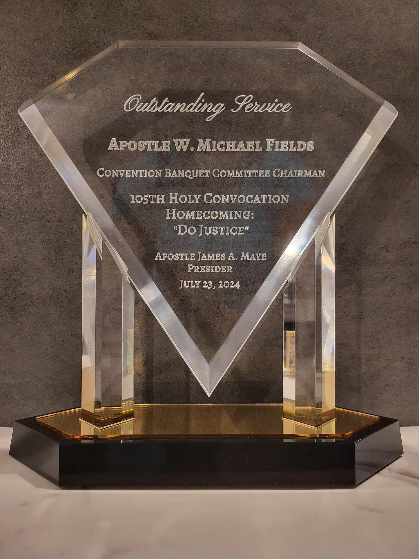 Floating Diamond Award | Award For Church | Employee Award | Business Award | Engraved Trophy | Graduation Plaque | Retirement Appreciation