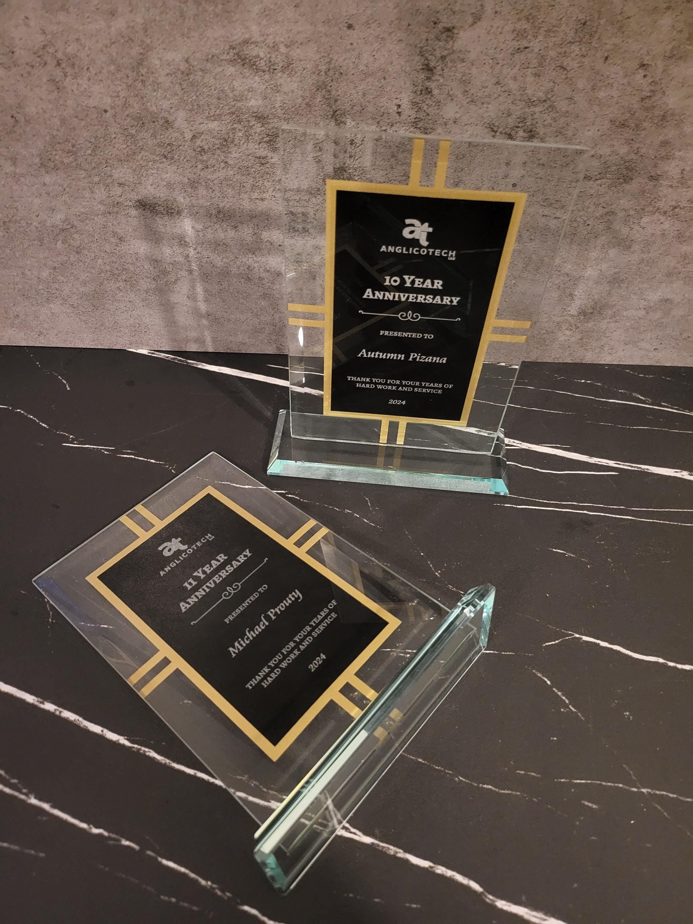 Contemporary Glass 4-Point Award | Personalized Office Award | Retirement Appreciation | Recognition Gift | Employee Of The Year | Church Award