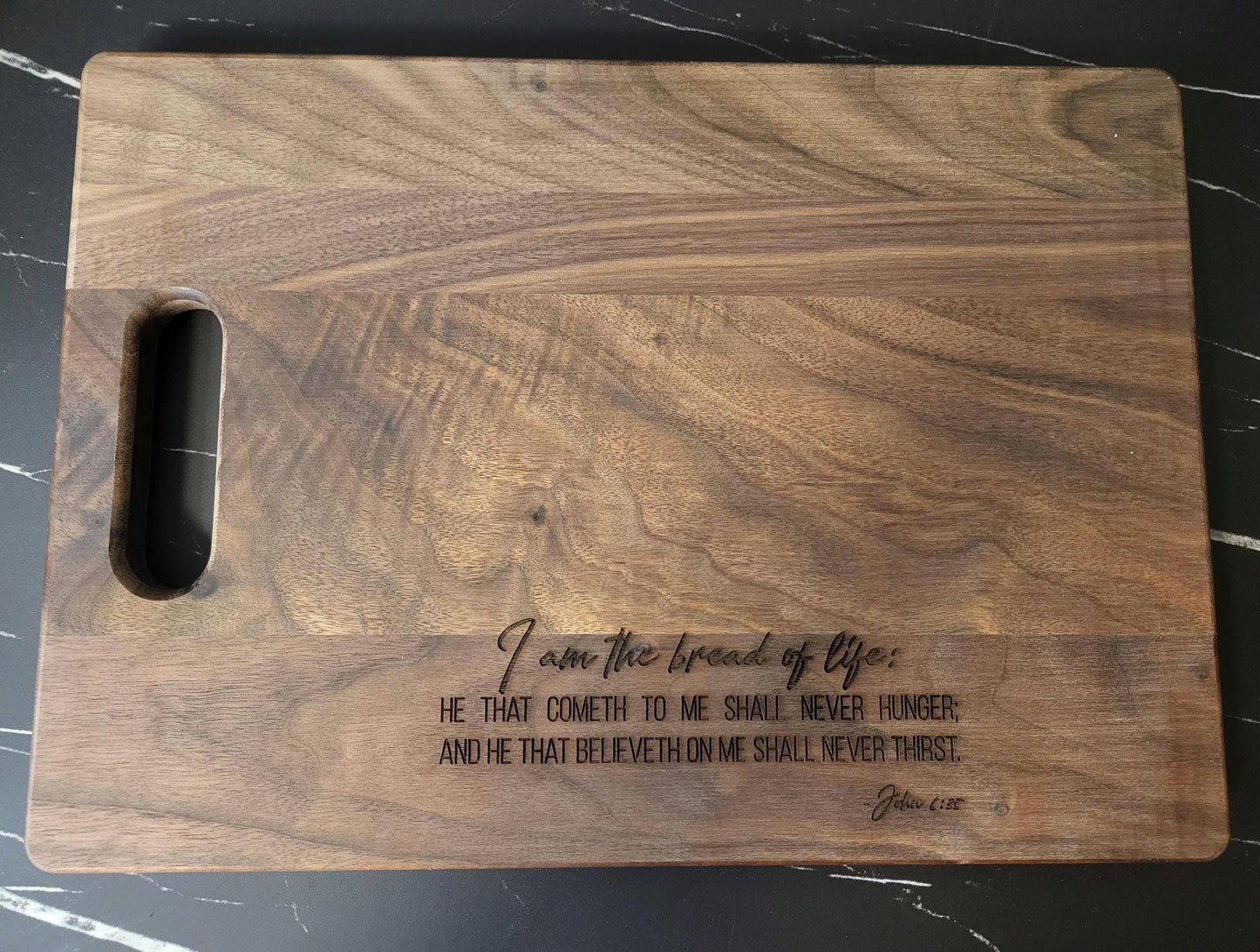 I am the Bread of Life Cutting Board |Christian Cutting Board | Kitchenware with Scriptures | John 6:35 Gift