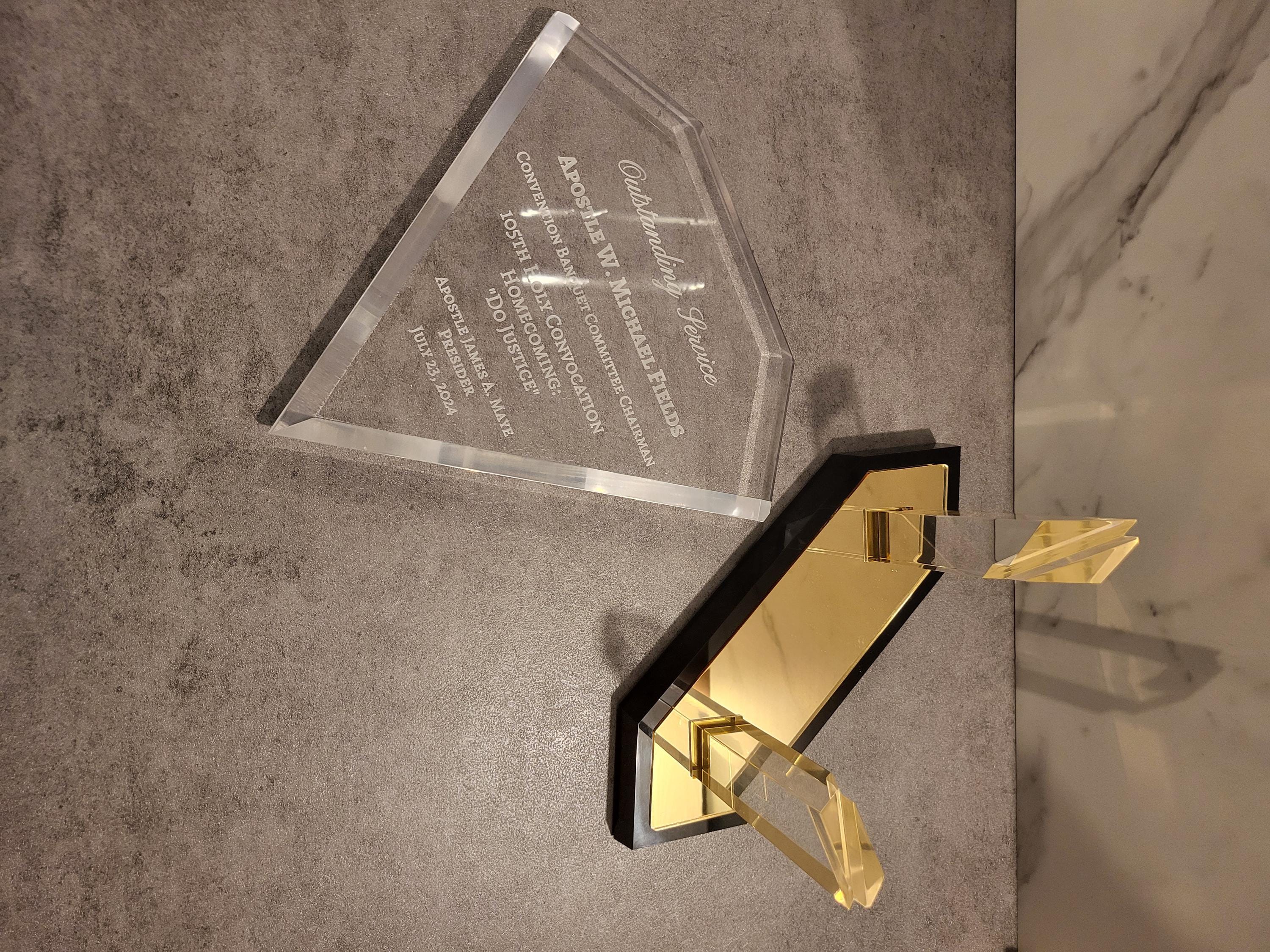 Gold Floating Diamond Acrylic Award | Award For Church | Employee Award | Business Award | Engraved Trophy | Graduation Plaque | Retirement Appreciation