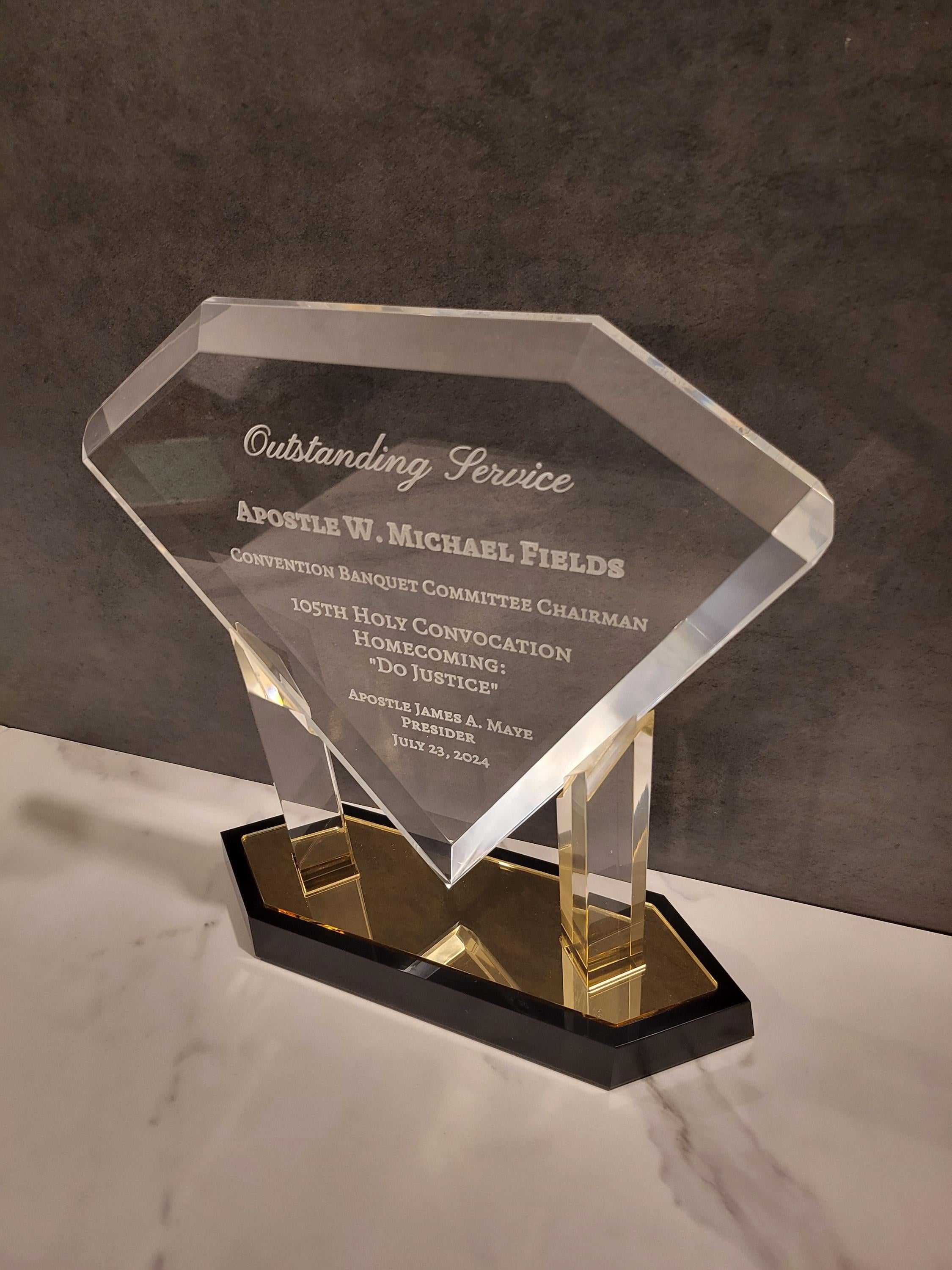 Gold Floating Diamond Acrylic Award | Award For Church | Employee Award | Business Award | Engraved Trophy | Graduation Plaque | Retirement Appreciation