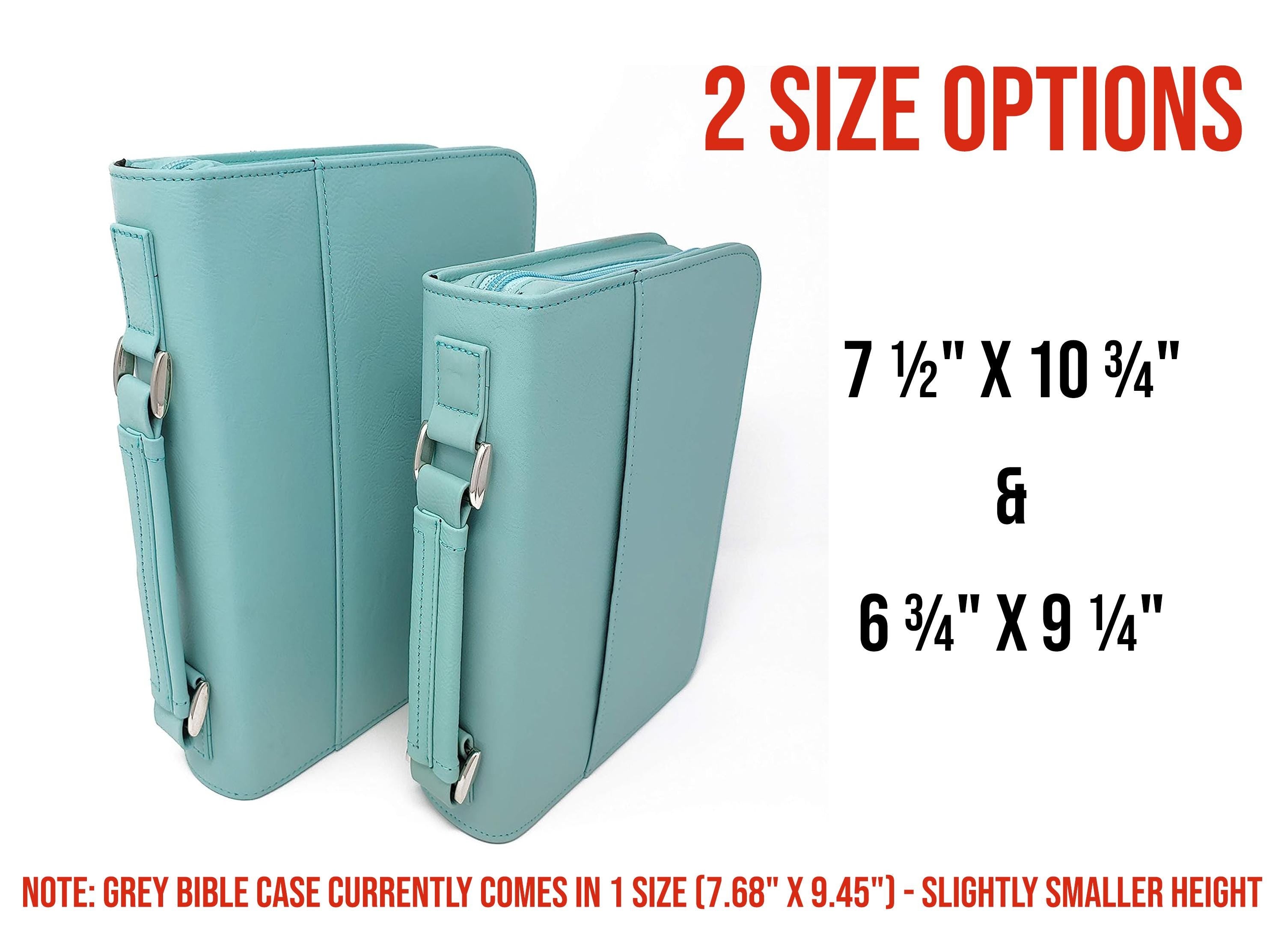 Personalized Leather Bible Cover with Zipper | Custom Engraved Bible Case | Large 7.5” x 10.75” | Christian Gift for Him or Her