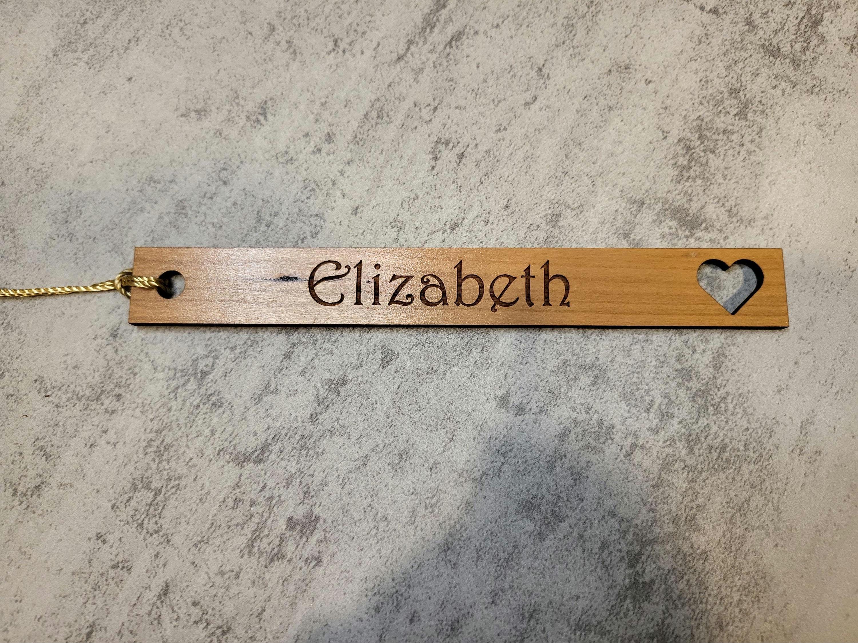 Wedding Place Cards (6" x 3/4" Rectangle with heart) | Wood, Acrylic Single Line Name Cards | Personalized Name Cards
