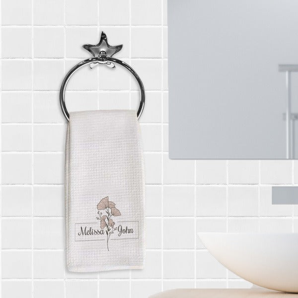 Custom Printed Waffle Weave Towel – Personalized Cotton Hand Towel for Gifts, Events & Decor